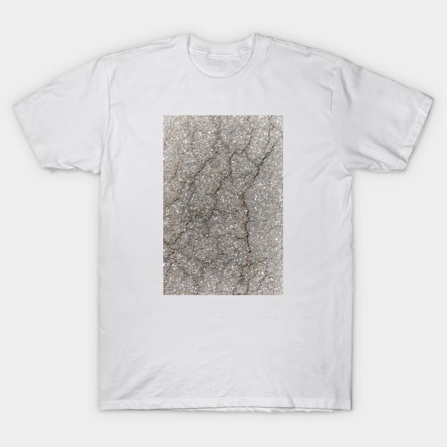 Cracked Asphalt Surface T-Shirt by textural